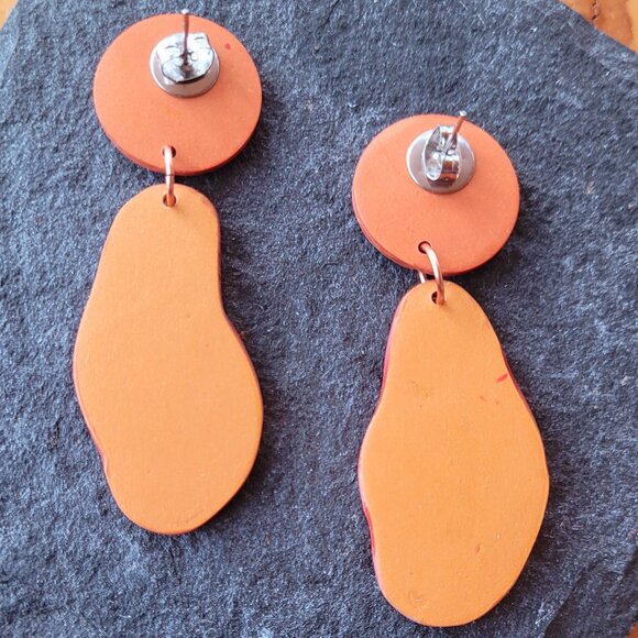 Handmade Abstract Polymer Clay Earrings - Picture 2 of 3